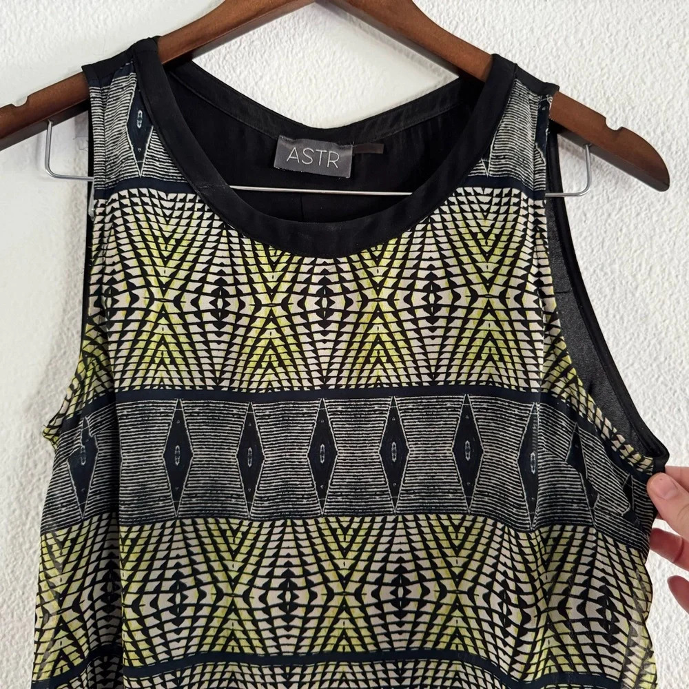 ASTR The Label Geometric Tank Dress Racerback Cut Out Mini Small - Picture 4 of 14